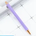 Purple glitter retractable ballpoint pen with rose gold metal trim for office and school. - Painted Purple