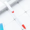 Retractable plastic ballpoint pen with large clip, red and white office stationery supply. - White Barrel - Bright Red