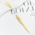 Multi-functional metal letter opener portable keychain envelope slitter DIY bead cutter - Candy Yellow