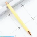 Retractable ballpoint pen with glitter yellow body and rose gold trim for office and school. - Painted Yellow