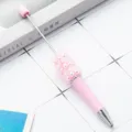 Rosa fai da te perle di rose strass penna a sfera carina plastica scrittura penna - Punta a Proiettile 1.0 / Rosa Chiaro Caramella