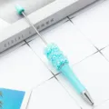 Penna a sfera con perline di rose fatta a mano fai-da-te, cancelleria carina per la scuola. - Punta a Proiettile 1.0 / Blu Chiaro Caramella