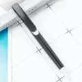Black plastic ballpoint pen with large clip, smooth writing office stationery and student pen. - Colored Barrel - Black