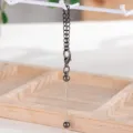 DIY mini llavero con cuentas colgante de metal cadena negra mosquetón joya hecha a mano - Gris Plomizo