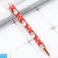 Christmas retractable ballpoint pen with cute Santa Claus print, smooth writing office stationery. - Christmas Red Style 1