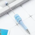 Penna a Sfera con Perline Rosa DIY Blu Graziosa Strass Cancelleria Variante Item - Punta a Proiettile 1.0 / Blu Chiaro Macaron