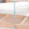 DIY mini llavero de metal color caramelo con dije de cadena azul claro accesorio - Azul Caramelo