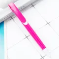 Hot pink plastic ballpoint pen with white clip for office and school stationery. - Colored Barrel - Rose Red
