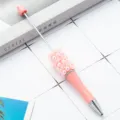 Simpatico penna a sfera con perline di rosa DIY rosa con strass, cancelleria di plastica creativa - Punta a Proiettile 1.0 / Rosa Rossetto Macaron