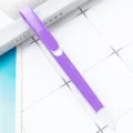 Purple plastic click ballpoint pen with large clip, modern office stationery and student writing tool. - Colored Barrel - Dark Purple