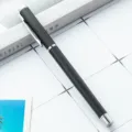 Stylo roller en métal noir avec clip argenté élégant bureau papeterie cadeau stylo d'écriture - Noir Dépoli