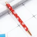 Christmas snowflake ballpoint pen, red barrel with rose gold clip and tip for daily use. - Christmas Red - 4 Styles