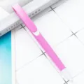 Pink plastic retractable ballpoint pen with a large clip for office and school stationery use. - Colored Barrel - Light Purple