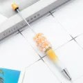 Penna a sfera con perline di rose fai da te strass fatti a mano cancelleria in plastica - Punta a Proiettile 1.0 / Sfumatura Arancione