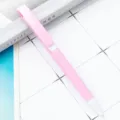 Minimalist pink press ballpoint pen with large clip, smooth writing for office and school supplies. - Colored Stem - Candy Pink