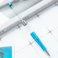 Stylo à perles DIY tube vide stylo à bille créatif artisanal fait main corps en métal. - Bleu ciel