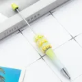 Penna a sfera di perline DIY con rose gialle, simpatico design in strass per ragazze. - Punta a Proiettile 1.0 / Sfumatura Giallo