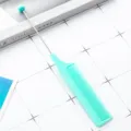 Plastic pintail comb with decorative bead, professional salon metal steel needle hair tool. - Teal