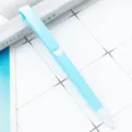 Light blue plastic ballpoint pen with large clip, smooth writing for office and school use. - Colored Stem - Candy Blue