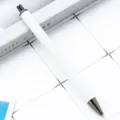 Witte intrekbare balpen met metalen punt voor kantoor en dagelijks briefpapier. - Wit (gunmetal onderdelen)