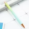 Gradient glitter ballpoint pen with rose gold trim, stylish metal push pen for daily writing. - Light Blue-Green Gradient