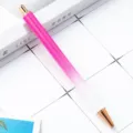 Pink gradient glitter retractable ballpoint pen with metal trim for office and gift use. - Rose Red Gradient (New)