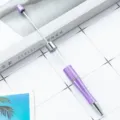 Stylo à bille violet DIY tube vide à perles, stylo à bille en métal créatif fait main. - Violet