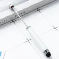 DIY πολυλειτουργικό στυλό αφής για χάντρες με λευκό σώμα και μεταλλική ράβδος για δημιουργικό δώρο. - Ασημί
