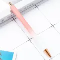 Gradient pink glitter ballpoint pen with rose gold trim for daily writing or office use. - Pink Gradient (New)