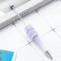Penne a sfera con perline DIY con rose viola e perle, penna creativa e carina per ragazze. - Punta a Proiettile 1.0 / sfumatura viola