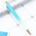Minimalist gradient glitter ballpoint metal press pen with smooth writing and stylish look. - Blue Gradient (New)
