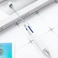 DIY mehrfarbiger Plastik Perlen Kugelschreiber kreativer Zucker strukturierter Studenten 4-in-1 Stift - Weiß