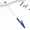 DIY metal memo clip with blue bead and alligator clip, perfect for office and desktop use. - Blue
