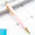 Macaron roze kunststof balpen zeshoekige klikpen voor kantoor en schoolbriefpapier - Snoeproze
