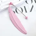 Marcador de libros de metal rosa con punta de bola, regalo de papeleria creativo y elegante. - Rosa Caramelo