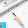 DIY mehrfarbiger Strass Perlen Kugelschreiber kreativer Schüler vier-in-eins Druckstift - Champagnergold