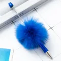 Kreativer DIY blauer Bommel Perlen Kugelschreiber mit Metallstab und niedlichem Stil. - Blau