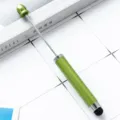 Στυλό με χάντρες DIY με πράσινο μεταλλικό σώμα και ευαίσθητη άκρη οθόνης αφής. - Matcha Πράσινο