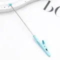 DIY metal beaded memo clip, creative student card holder and alligator note paper clamp. - Candy Blue