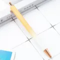 Gradient glitter ballpoint pen with rose gold metal trim, smooth click mechanism for daily use. - White & Orange Gradient (New)