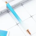Blue and white gradient glitter ballpoint pen with rose gold trim for daily writing. - White & Blue Gradient (New)