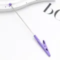 DIY metal memo clip with purple bead and alligator clip for card holder crafting and office. - Candy Purple