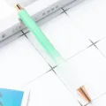 Mint green gradient glitter ballpoint pen with rose gold metal clip, stylish office gift. - White & Green Gradient (New)