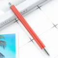 Red glitter metal retractable ballpoint pen, stylish office and school writing supply. - Orange (Silver Parts)