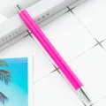 Pink glitter metal ballpoint pen simple click design smooth writing office gift stationery tool - Rose Red (Silver Hardware)