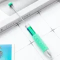 DIY bunter Perlen Kugelschreiber, kreativer Zuckerperlen Schüler 4-in-1 Tagebuch Stift - Blaugrün