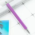 Purple glitter retractable metal ballpoint pen for office school and custom gifts. - Purple (Silver Parts)