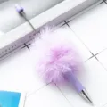 Flauschiger Bommel Kugelschreiber Lila Plüsch Kugel Stift Büro Schule Schreibwaren - Bonbonlila
