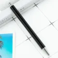 Minimalist black metal retractable ballpoint pen with sleek silver trim for writing. - Black (Silver Parts)