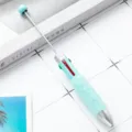 DIY mehrfarbige Plastik Perlen Kugelschreiber kreative Student 4-in-1 Kristall Stift - Bonbonblau